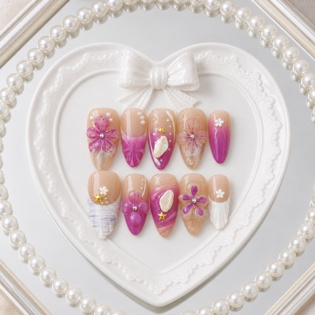 Purple Petals Almond heart tray