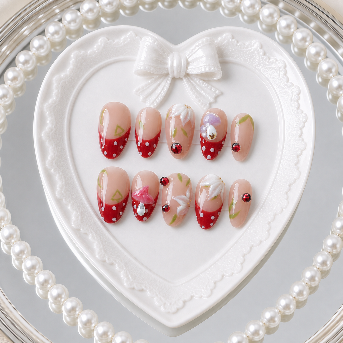 Pixie Toadstools heart tray