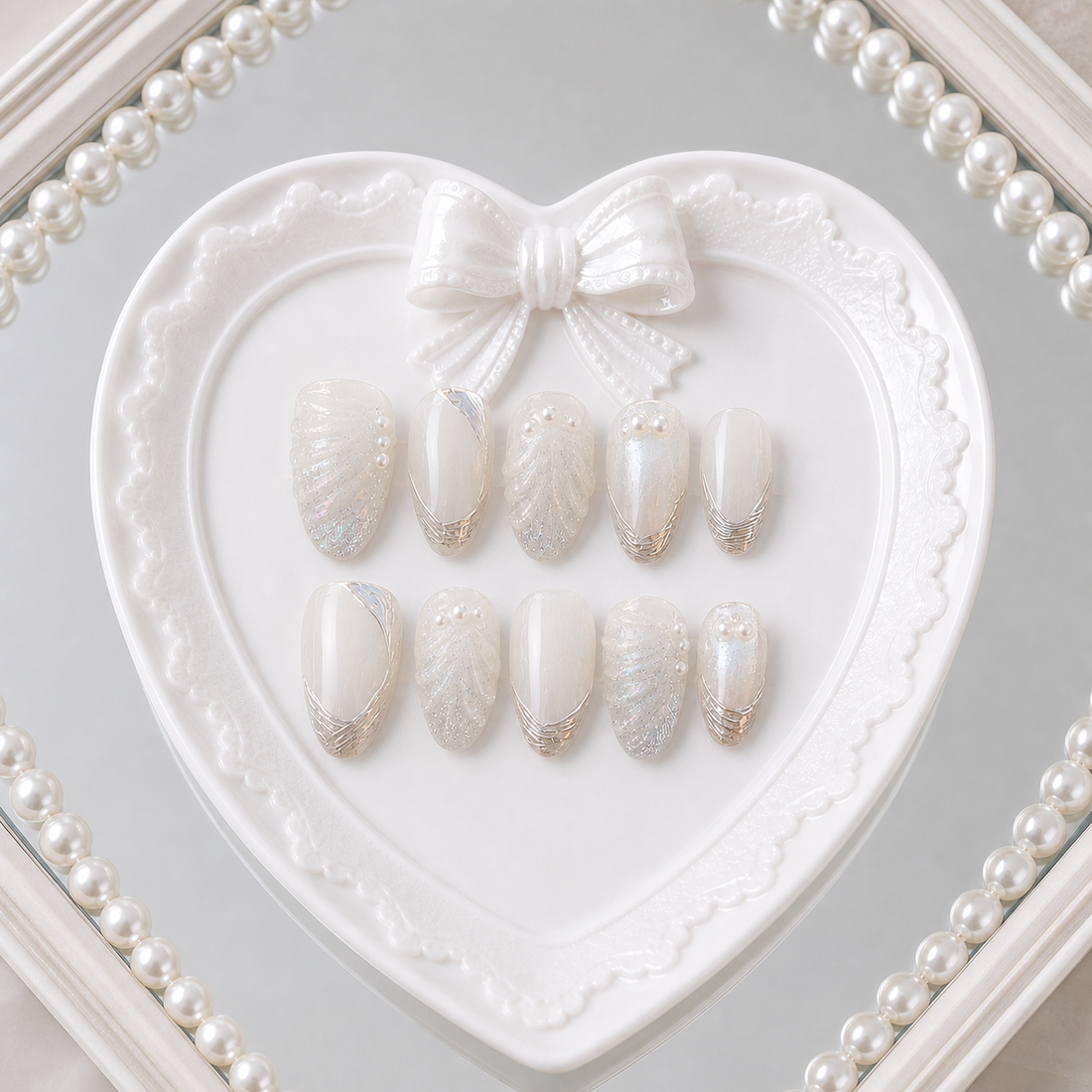 Ivory Seashell heart tray