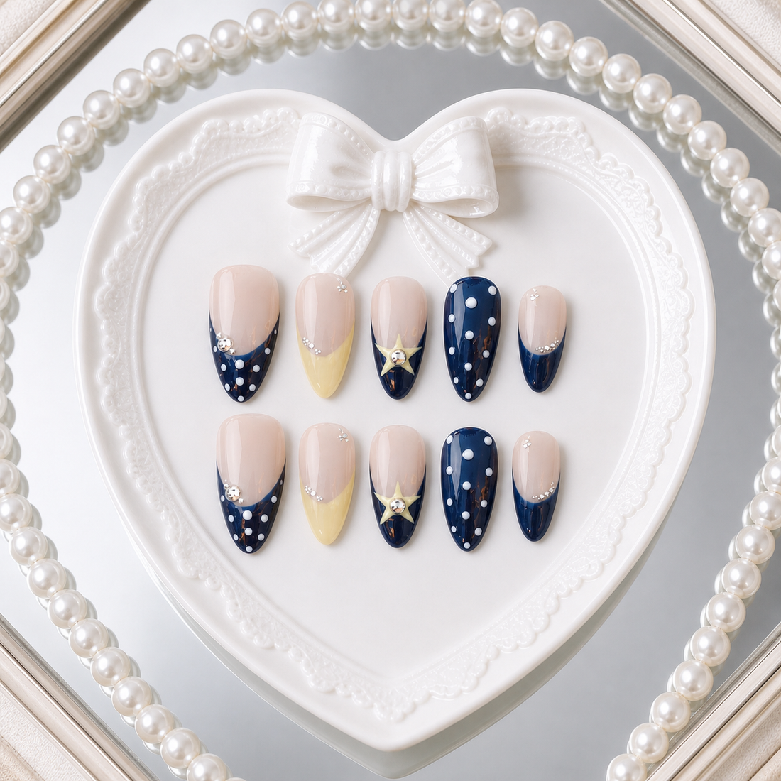 Navy Chic heart tray