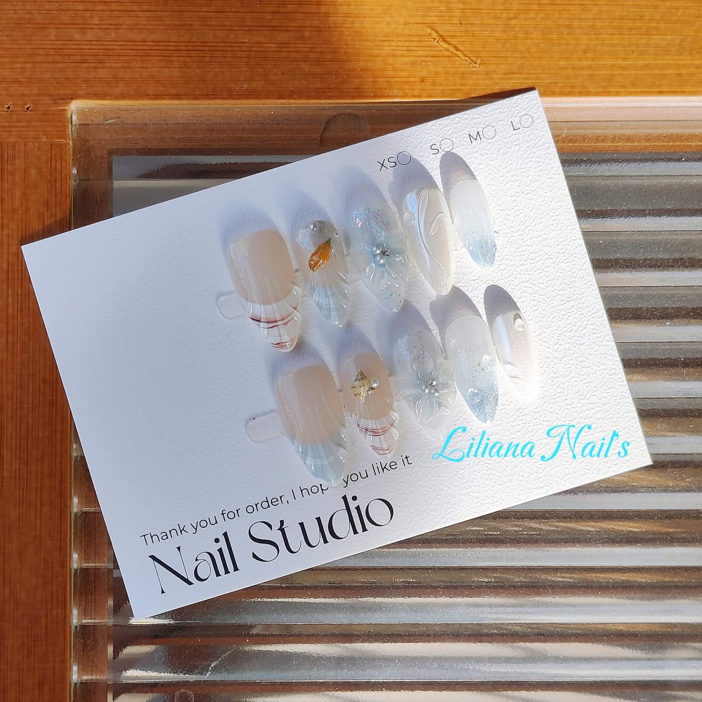 Ocean Breeze | Elegant Seashell & Pearl Handmade Press on Nails - Liliana Nail's