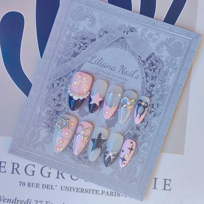 Sweetheart Y2K Handmade Acrylic Press-On Nails | Blackpink Reusable Manicure | Fake Nails False Nails