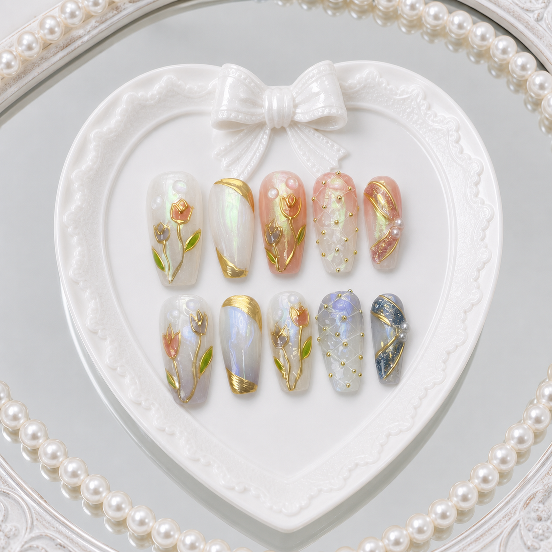 Tulip Garden heart tray
