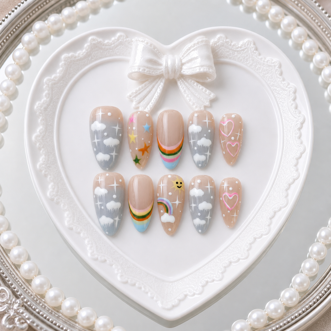 Rainbow Cloud heart tray