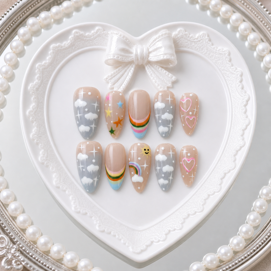 Rainbow Cloud heart tray