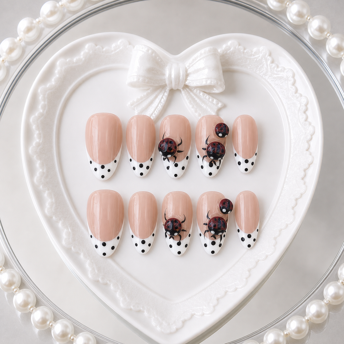 Ladybug & Polka Dot heart tray