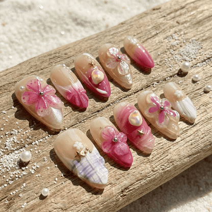 Purple Petals Almond - Liliana Nail's