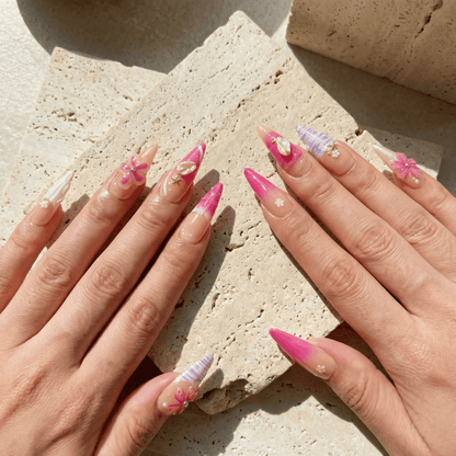 Purple Petals Almond - Liliana Nail's