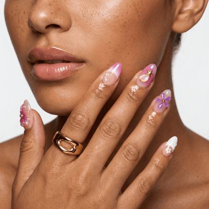 Purple Petals Almond - Liliana Nail's