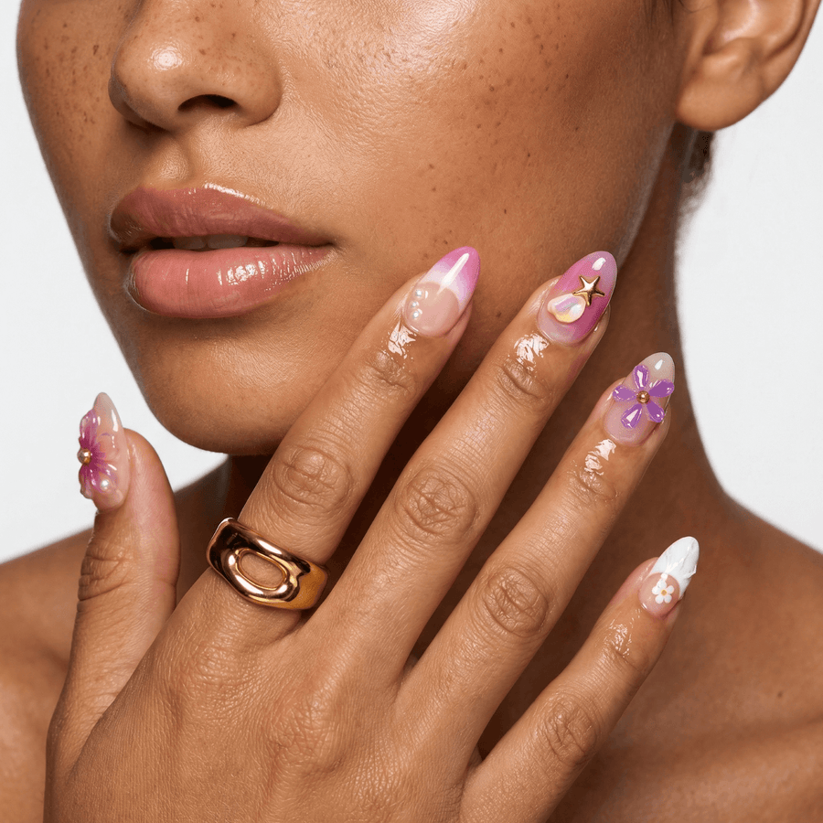 Purple Petals Almond - Liliana Nail's